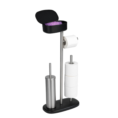 Artikelbild für WENKO WC-Garnitur Rivazza schwarz Metall, Artikelnummer 813901