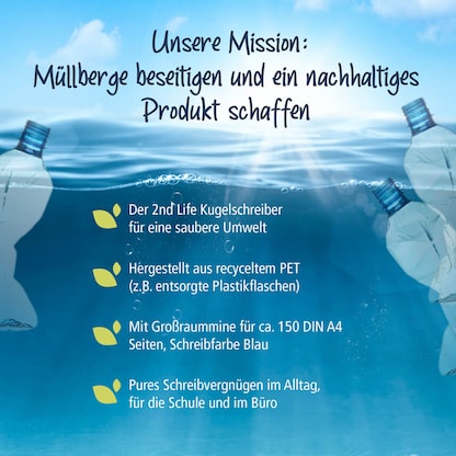 Artikelbild 8 für ONLINE® Kugelschreiber 21007/6D 2nd LIFE blau/schwarz, Schreibfarbe: blau, 1 St., Artikelnummer 283851