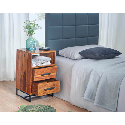 Artikelbild 3 für WOHNLING Nachttisch Massivholz sheesham 35,0 x 40,0 x 66,0 cm, Artikelnummer 166779