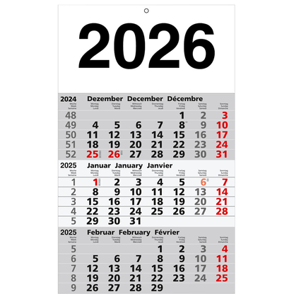 Artikelbild 2 für 2 3-Monats-Wandkalender 2026, Artikelnummer 547804