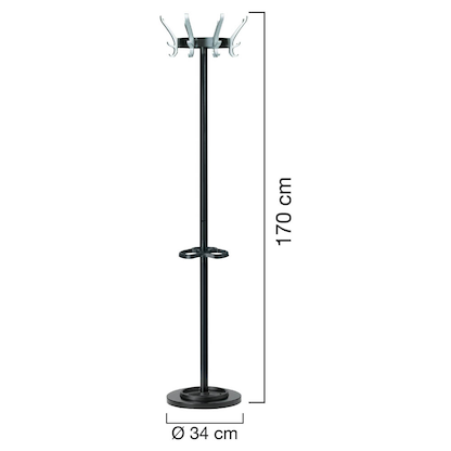 Artikelbild 2 für unilux Kleiderständer Cypres schwarz Metall 24 Haken 34,0 x 170,0 cm, Artikelnummer 499280