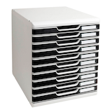 Artikelbild 1 für Exacompta Schubladenbox Modulo schwarz 302014D, DIN A4 mit 10 Schubladen, Artikelnummer 667480