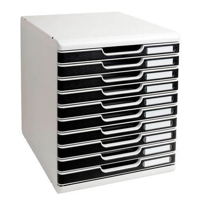Artikelbild für Exacompta Schubladenbox Modulo schwarz 302014D, DIN A4 mit 10 Schubladen, Artikelnummer 667480