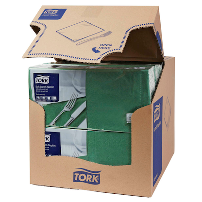 Artikelbild 2 für TORK Servietten Soft dunkelgrün 3-lagig 32,6 x 33,0 cm, 150 St., Artikelnummer 452209