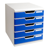 Artikelbild 1 für Exacompta Schubladenbox Modulo blau 301003D, DIN A4 mit 5 Schubladen, Artikelnummer 667497
