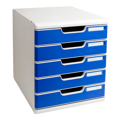 Artikelbild für Exacompta Schubladenbox Modulo blau 301003D, DIN A4 mit 5 Schubladen, Artikelnummer 667497