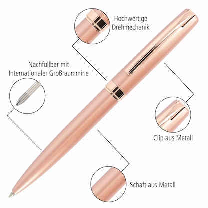 Artikelbild 5 für ONLINE® Kugelschreiber Rose rosegold, Schreibfarbe: schwarz, 1 St., Artikelnummer 598282