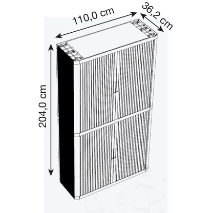 Artikelbild 2 für PAPERFLOW easyOffice Rollladenschrank 62210ST ohne Fachböden 110,0 x 41,5 x 204,0 cm, Artikelnummer 541312