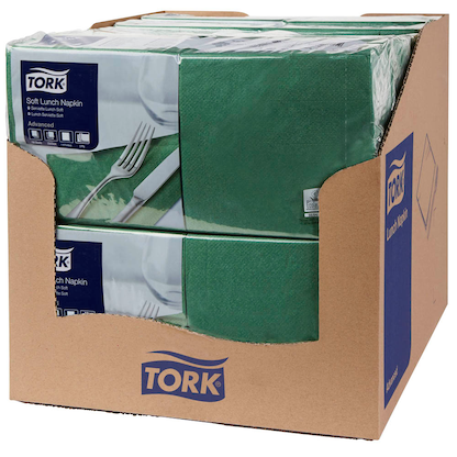 Artikelbild 3 für TORK Servietten Soft dunkelgrün 3-lagig 32,6 x 33,0 cm, 150 St., Artikelnummer 452209