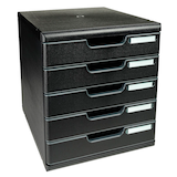 Artikelbild 1 für Exacompta Schubladenbox Modulo schwarz 301414D, DIN A4 mit 5 Schubladen, Artikelnummer 667547