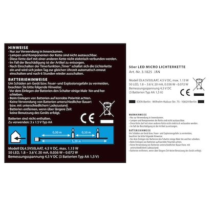 Artikelbild 13 für Idena 50er Micro LED Lichterkette silber 5,2 m, Artikelnummer 638397