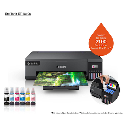 Artikelbild 3 für AKTION: EPSON EcoTank ET-18100 Tintenstrahldrucker grau mit 80 Euro CashBack, Artikelnummer 890101
