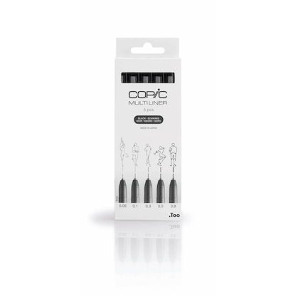 Artikelbild 2 für COPIC® Multiliner Fineliner schwarz 0,05 + 0,1 + 0,3 + 0,5 + 0,8 mm, 5 St., Artikelnummer 361438