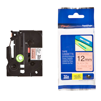Artikelbild für brother Schriftband TZe-B31 TZEB31, 12 mm schwarz auf orange, Artikelnummer 653550