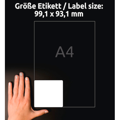 Artikelbild 5 für 600 AVERY Zweckform Versandetiketten L7166-100 weiß 99,1 x 93,1 mm, Artikelnummer 358044