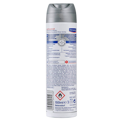 Artikelbild 2 für Hansaplast Silver active Fußdeo 150,0 ml, Artikelnummer 148678