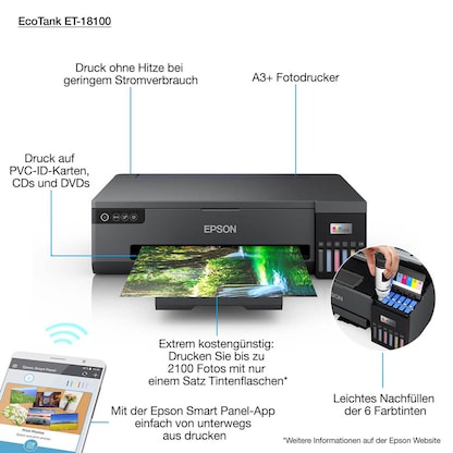 Artikelbild 4 für AKTION: EPSON EcoTank ET-18100 Tintenstrahldrucker grau mit 80 Euro CashBack, Artikelnummer 890101