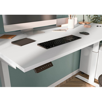 Artikelbild 6 für GERMANIA JET höhenverstellbarer Schreibtisch weiß rechteckig, T-Fuß-Gestell schwarz 180,0 x 80,0 cm, Artikelnummer 211407