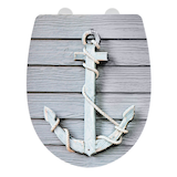 Artikelbild 1 für WENKO WC-Sitz mit Absenkautomatik Rope mit Relief grau, Artikelnummer 813442