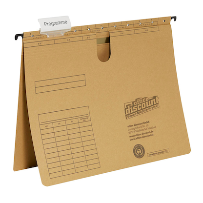 Artikelbild 2 für 50 office discount Hängehefter Karton naturbraun 1 x kaufmännische Heftung, Artikelnummer 501684