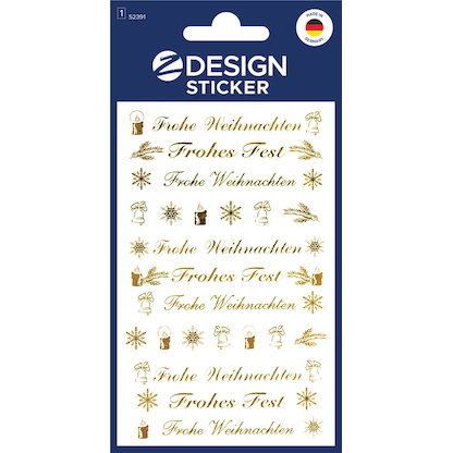 Artikelbild für AVERY Zweckform Aufkleber Frohe Weihnachten, gold, 9 Etiketten, Artikelnummer 723738