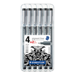 Artikelbild 1 für STAEDTLER pigment liner 308 Fineliner schwarz 0,05 + 0,1 + 0,3 + 0,5 + 0,8 mm, 6 St., Artikelnummer 347411