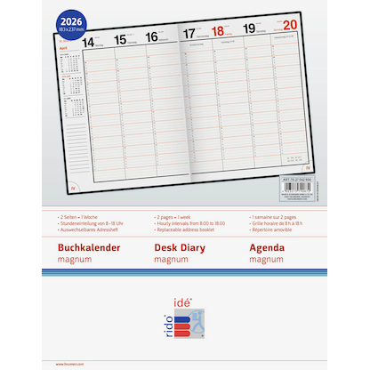 Artikelbild 4 für rido idé Buchkalender magnum 2026 schwarz, Artikelnummer 594851