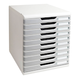 Artikelbild 1 für Exacompta Schubladenbox Modulo steingrau 302041D, DIN A4 mit 10 Schubladen, Artikelnummer 667605