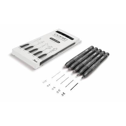 Artikelbild 9 für COPIC® Multiliner Fineliner schwarz 0,05 + 0,1 + 0,3 + 0,5 + 0,8 mm, 5 St., Artikelnummer 361438