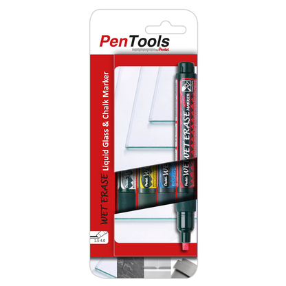 Artikelbild 23 für Pentel Wet Erase SMW26-PRO4MX1EU Kreidemarker farbsortiert 1,5 - 4,0 mm, 4 St., Artikelnummer 861102