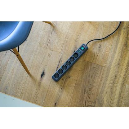 Artikelbild 6 für brennenstuhl Eco-Line 6-fach Steckdosenleiste mit Überspannungsschutz 5,0 m grau, Artikelnummer 554701