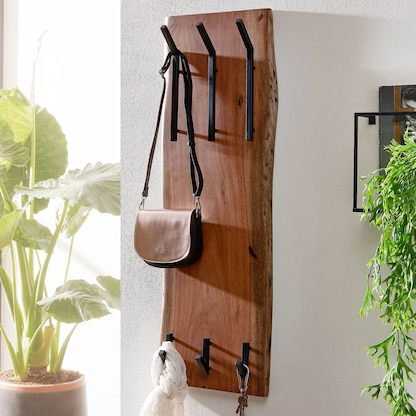 Artikelbild 4 für WOHNLING Wandgarderobe WL6.360 akazie Holz 6 Haken 35,0 x 100,0 cm, Artikelnummer 908562