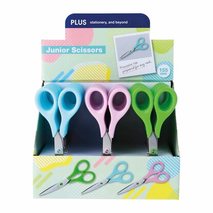 Artikelbild 19 für PLUS JAPAN Kinderscheren Junior blau, pink, grün 6,5 cm, 24 St., Artikelnummer 410577