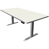 Artikelbild 1 für Kerkmann Move 3 Premium elektrisch höhenverstellbarer Schreibtisch weiß rechteckig, T-Fuß-Gestell silber 200,0 x 100,0 cm, Artikelnummer 174067