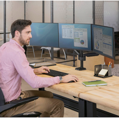 Artikelbild 6 für AKTION: Fellowes Monitor-Halterung Platinum Series 8042601 schwarz für 3 Monitore, Tischklemme, Tischbohrung mit 30 Euro CashBack, Artikelnummer 377395