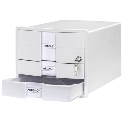 Artikelbild 4 für HAN Schubladenbox IMPULS mit Schloss weiß 1018-12, DIN A4 mit 3 Schubladen, Artikelnummer 661682