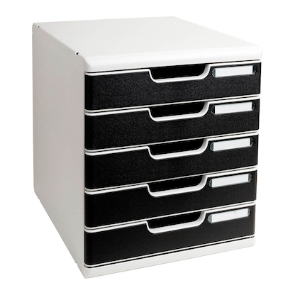 Artikelbild für Exacompta Schubladenbox Modulo schwarz 301014D, DIN A4 mit 5 Schubladen, Artikelnummer 667612