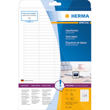 Artikelbild 2 für 3.200 HERMA Dia-Etiketten 5071 weiß, Artikelnummer 800641