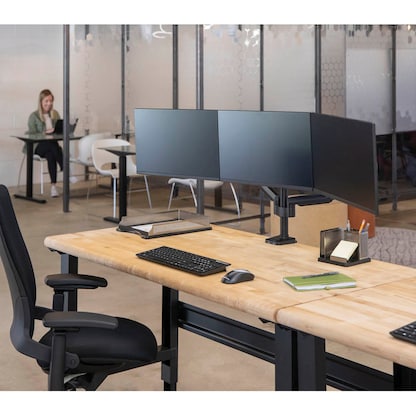 Artikelbild 7 für AKTION: Fellowes Monitor-Halterung Platinum Series 8042601 schwarz für 3 Monitore, Tischklemme, Tischbohrung mit 30 Euro CashBack, Artikelnummer 377395