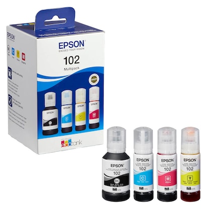 Artikelbild für EPSON 102/T03R64 schwarz, cyan, magenta, gelb Tintenflaschen, 4er-Set, Artikelnummer 335651