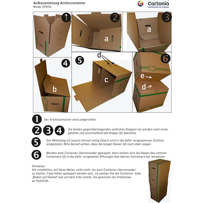 Artikelbild 5 für 10 Cartonia Archivcontainer braun 50,2 x 35,6 x 31,0 cm, Artikelnummer 811505