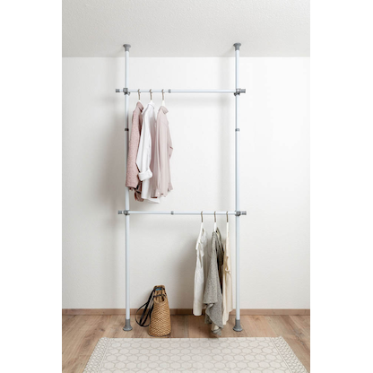 Artikelbild 2 für WENKO Herkules Kleiderstange für Garderobensystem weiß, grau 165,0 - 300,0 x 3,0 x 3,0 cm, Artikelnummer 664934