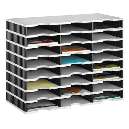 Artikelbild 20 für styro Sortierstation Styrodoc grau/schwarz mit 24 Fächer, Artikelnummer 435800