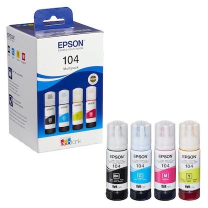 Artikelbild 13 für EPSON 104/T00P64 schwarz, cyan, magenta, gelb Tintenflaschen, 4er-Set, Artikelnummer 335681