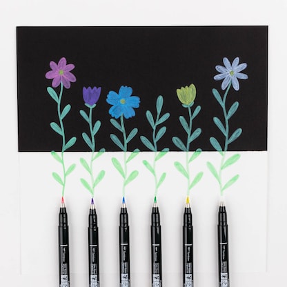 Artikelbild 3 für Tombow Fudenosuke Pastel Brush-Pens farbsortiert, 6 St., Artikelnummer 993772