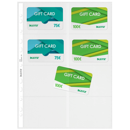 Artikelbild 9 für AKTION: 10 LEITZ Visitenkartenhüllen DIN A4 glasklar glatt 0,10 mm mit Prämie nach Registrierung, Artikelnummer 385017