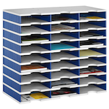 Artikelbild 1 für styro Sortierstation Styrodoc grau/blau mit 27 Fächer, Artikelnummer 435925