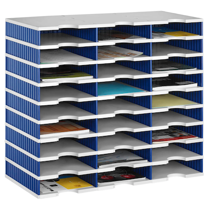Artikelbild für styro Sortierstation Styrodoc grau/blau mit 27 Fächer, Artikelnummer 435925