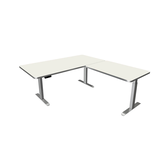 Artikelbild 1 für Kerkmann Move 3 Premium elektrisch höhenverstellbarer Schreibtisch weiß L-Form, T-Fuß-Gestell silber 200,0 x 220,0 cm, Artikelnummer 174159