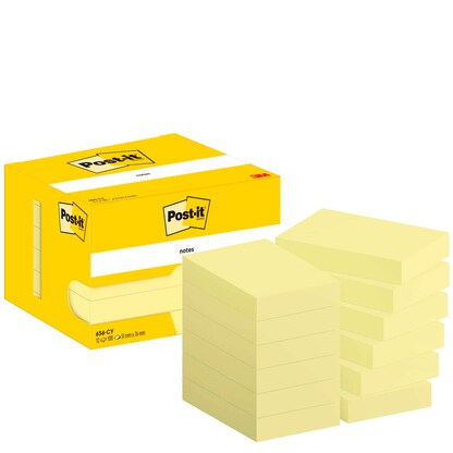 Artikelbild 3 für Post-it® Haftnotizen 656 gelb, 12 Blöcke, Artikelnummer 130955